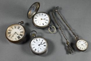 A Victorian silver pocket watch with Longines Baume keywind movement, London 1884, to/w a silver
