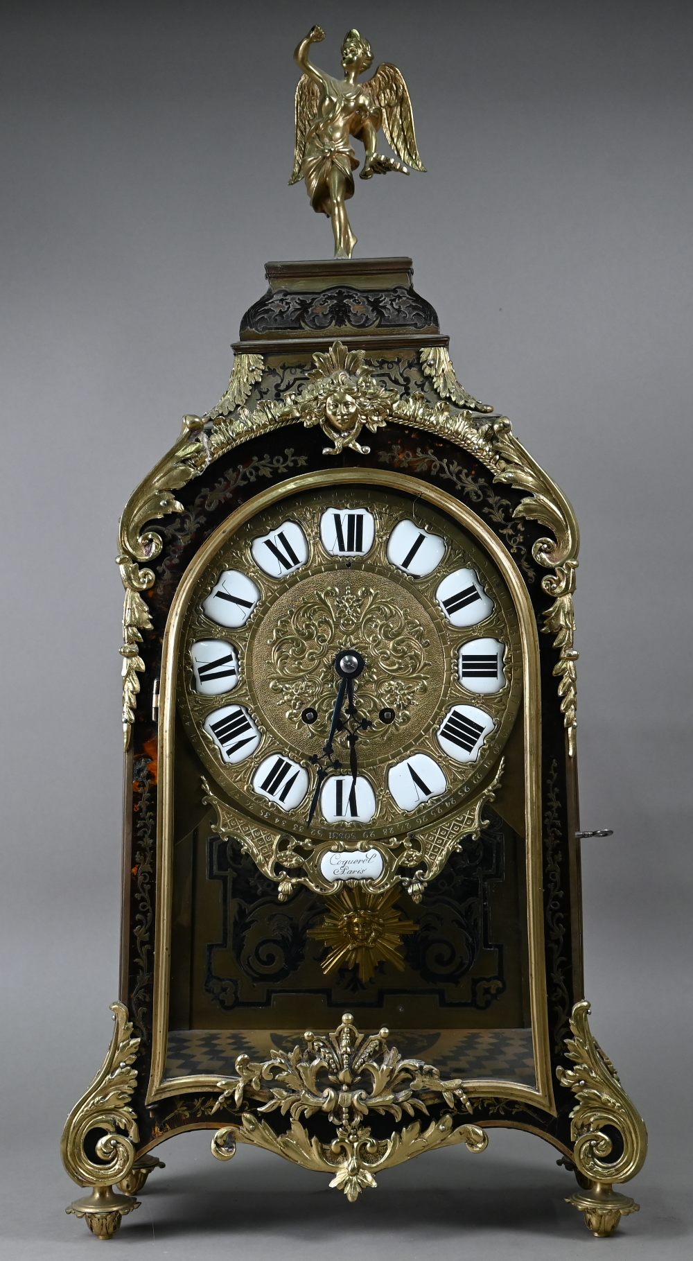 Coquerel, Paris, an 18th century style French 'Boulle' bracket clock the 8-day movement with gilt - Image 3 of 10