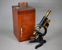 A W Watson & Sons Ltd (London) 'Service' microscope, in mahogany case