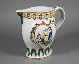 A Pratt-type pearlware jug moulded and painted with children involved in 'Sporting Innocence' and '