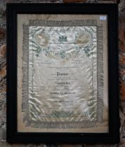 A late Victorian printed silk theatre programme - State Performance of extracts from Tannhauser,