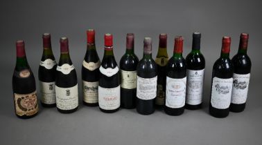 A mixed selection of a dozen French clarets and burgundies, 1972 - 1995, no warranty offered as to