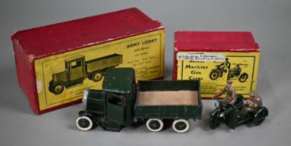 A boxed Britain's Army lorry (with driver), six wheels no 1335, to/w a boxed Motor Machine Gun Corps