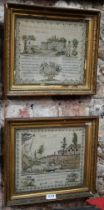 Two finely embroidered 18th century French cross-stitch samplers
