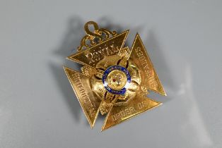 A 9ct yellow gold order for the Royal Antediluvian Order of Buffaloes awarded to Primo J R Axworthy,