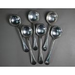 A set of six silver old English pattern soup spoons, Viners, Sheffield 1931, 15.7oz
