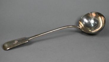 An early Victorian silver fiddle pattern soup ladle, William Eley, London 1844, 9.3oz