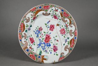 An 18th century Chinese famille rose plate, Yongzheng period (1723 - 35) Qing dynasty,