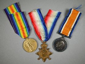 A WWI trio to 3581 Pte. W R Aldridge, Hampshire Regt. comprising 1914-15 Star; British War Medal;