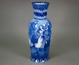 An Edwardian Doulton Burslem Morrisian Ware large blue and white vase