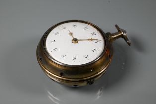 Markwick, London, a good George III century silver pair cased striking pocket watch, the verge chain