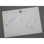 Autographs - Paul McCartney and Nigel Kennedy, on the same postcard