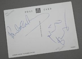 Autographs - Paul McCartney and Nigel Kennedy, on the same postcard