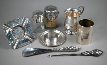 A silver baluster Christening mug, Birmingham 1965 and another Christening mug, Birmingham 1919, 5.
