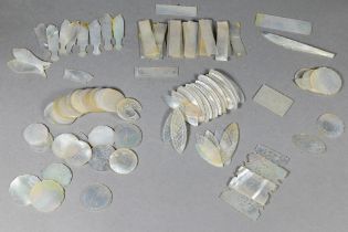 A collection of approximately one hundred and ten 18th and 19th century Chinese mother-of-pearl
