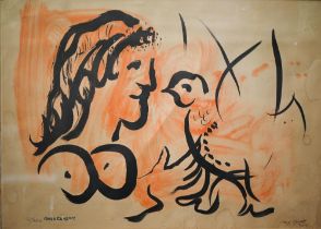 After Marc Chagall (1887-1985) - 'Femme a L'oiseau', limited edition print numbered 8 of 200,