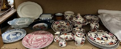 Assorted Masons Mandalay pattern plates, bowls, ginger jars and covers, copper lustre mug,