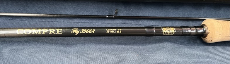 A Fenwick Iron Feather IF 999 9'9" fly fishing rod with cover and metal tube together with a - Image 3 of 4