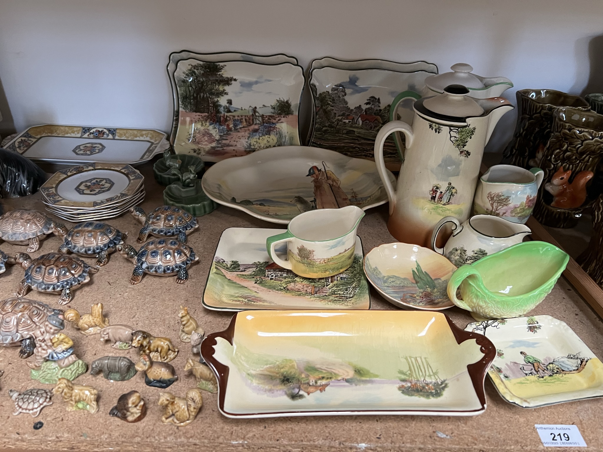 A collection of Royal Doulton series ware plates and jugs etc together with Wade figures, - Image 2 of 4