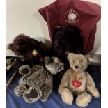 A Steiff Music Teddy 1951 bear (1993 replica), together with three Charlie bears, Amy, Merlot,