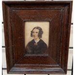 19th century British School Head and Shoulders portrait of a lady Watercolour on paper A