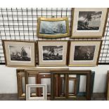 Leonard Pearce Sailing ships at sea Watercolour Together with a set of four Franklin Mint etchings