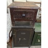 A George Price Ltd "Bent-Steel Safe", the interior with two drawers, includes keys,