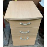 A modern three drawer filing unit