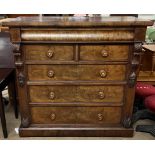 A Victorian mahogany chest with a rectangular top above a frieze drawer,