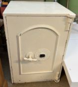 An S F Walker safe, with a single drawer to the interior, painted cream 45.