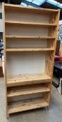 A modern pine bookcase