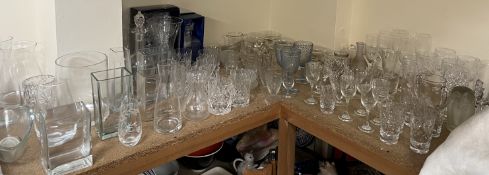 Assorted glass vases,