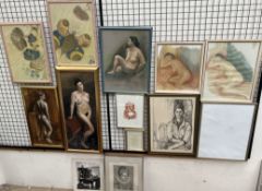 C J Healey Nude study Oil on board Together with other nude studies and prints