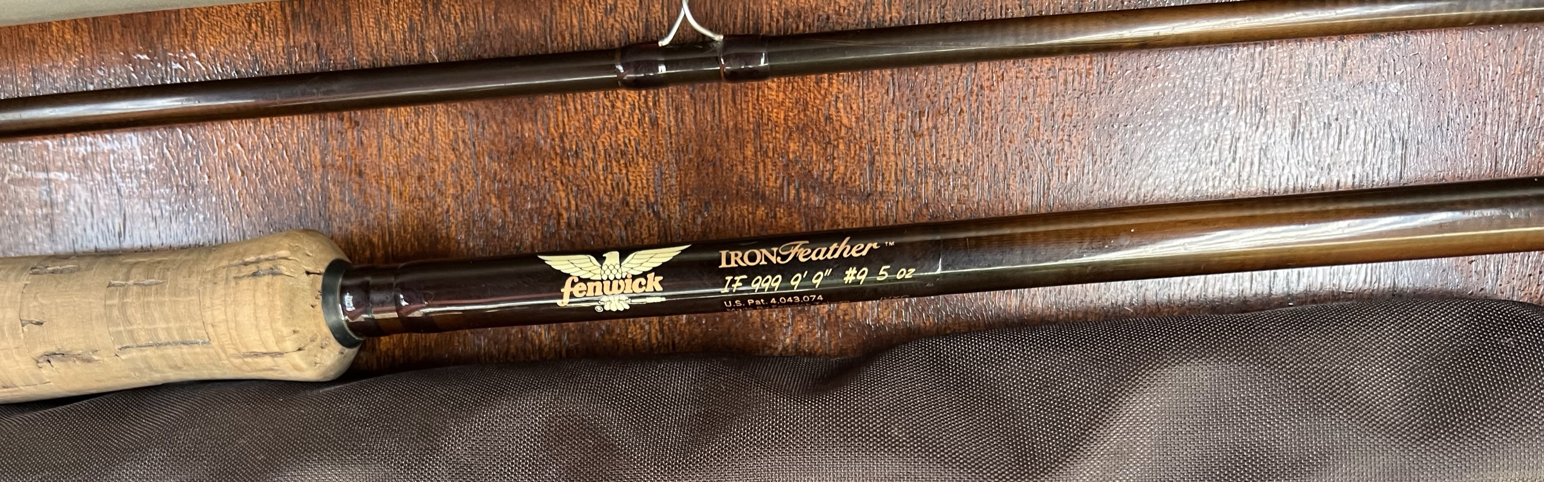 A Fenwick Iron Feather IF 999 9'9" fly fishing rod with cover and metal tube together with a - Image 4 of 4
