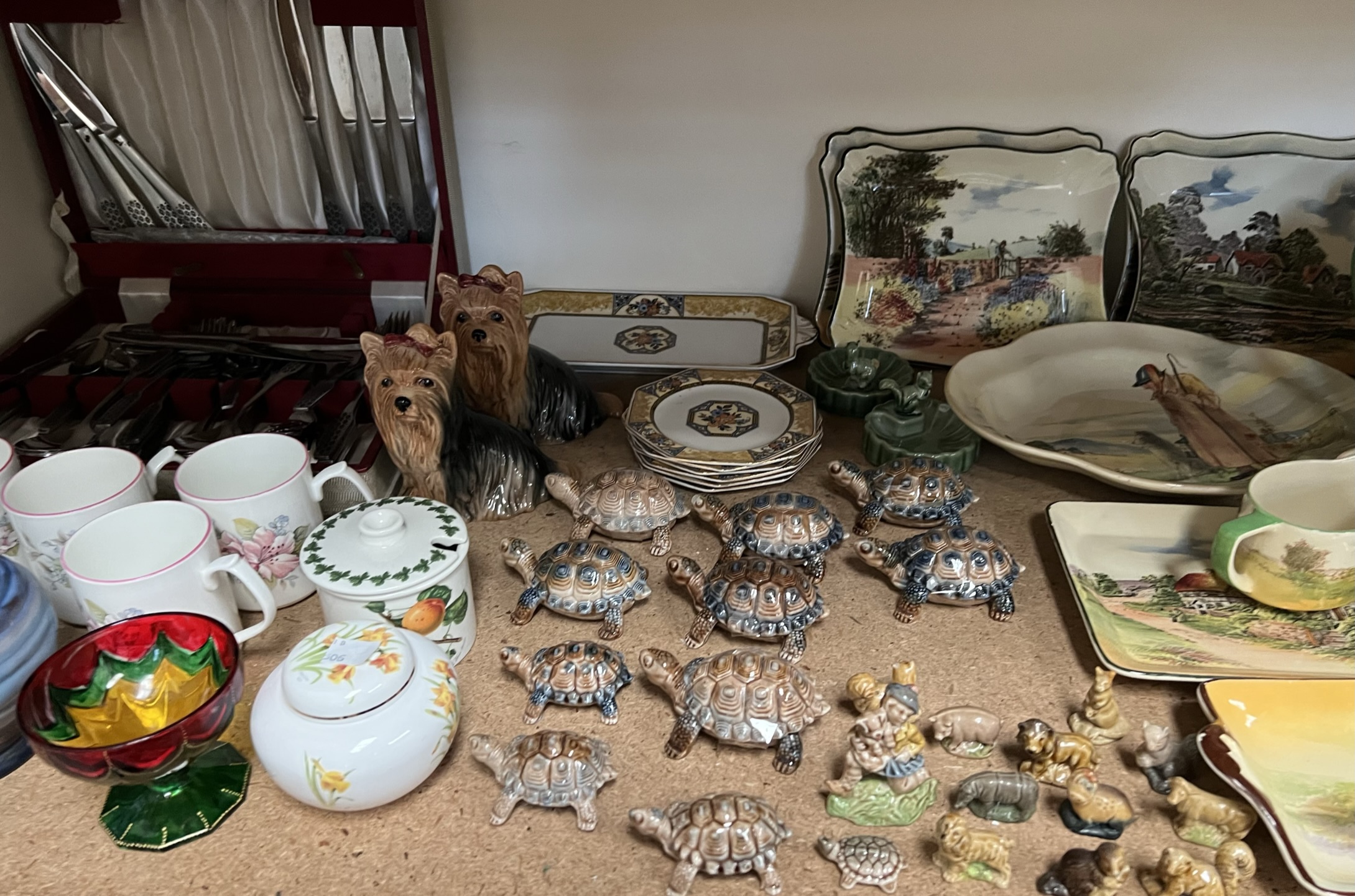 A collection of Royal Doulton series ware plates and jugs etc together with Wade figures, - Image 3 of 4