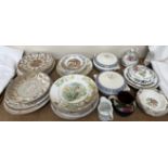 A collection of collectors plates together with Alfred Meakin bowls etc
