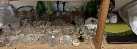 Collectors plates together with assorted glass vases,