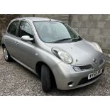 A 2008 Nissan Micra Acenta 1240cc, five door hatchback, in silver, mileage 70440,