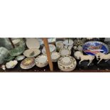 An Excalibur leaf decorated part dinner set together with assorted pottery bowls, storage jars,