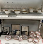 A Paragon part tea service together with Edinburgh crystal wine glasses, another part tea set,