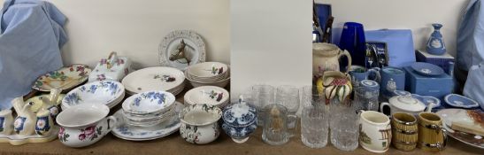 Wedgwood jasper wares together with part dinner sets, drinking glasses,