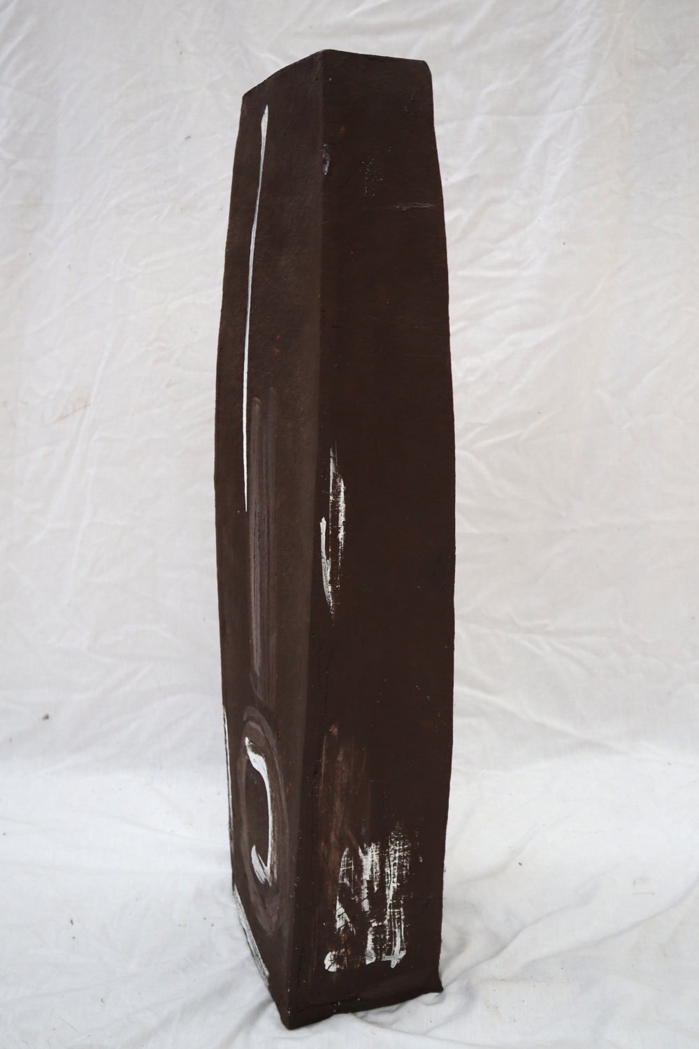 Sera James, a large pottery vase, of tapering twisted form with line decoration, - Image 4 of 4