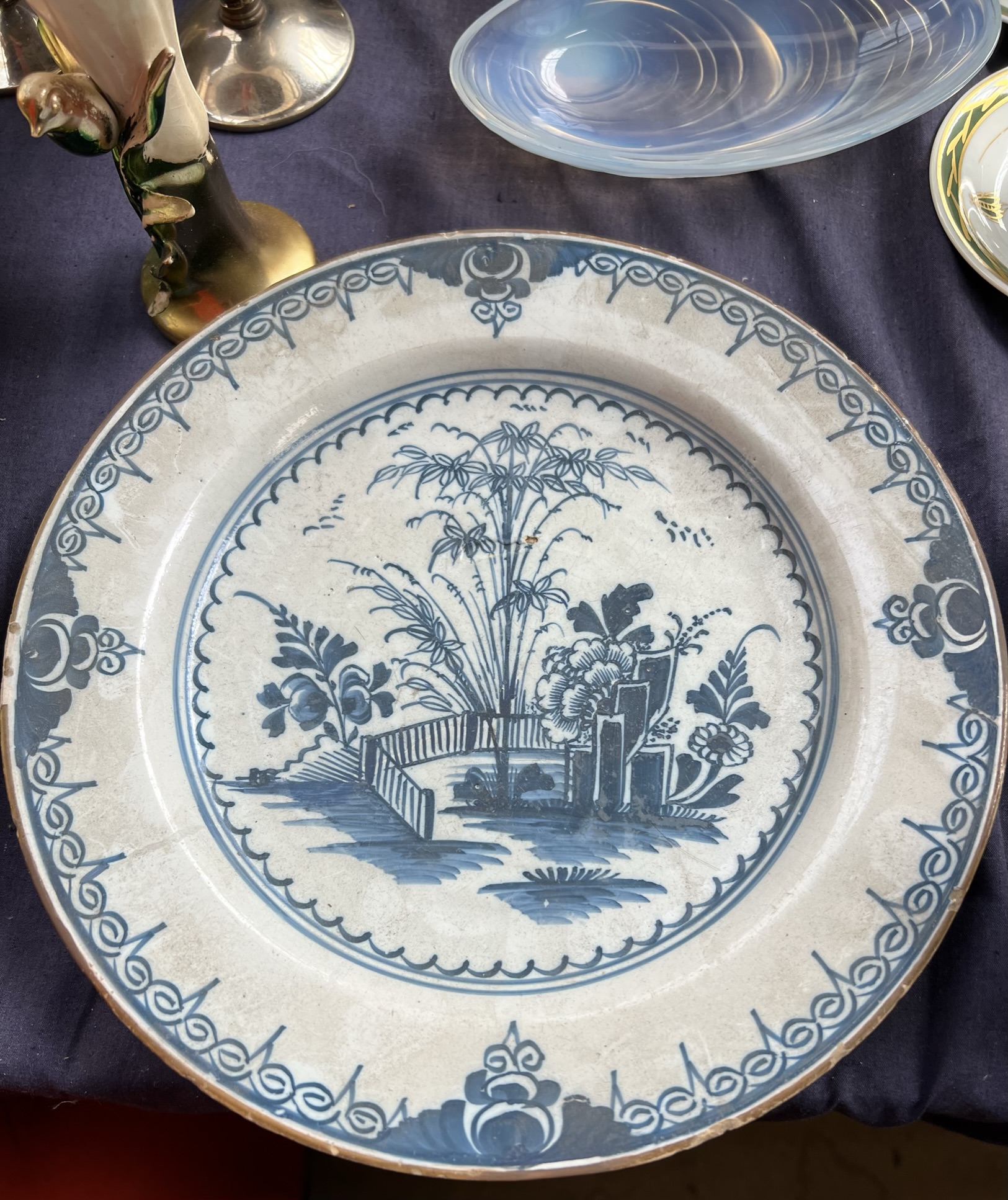 A blue and white delft plate together with Sabino glass, electroplated goblets, - Image 3 of 3