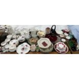 A Royal Albert Sweet Romance pattern part tea service together with other part tea sets,