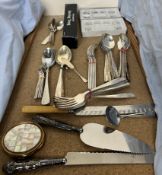 Assorted electroplated cutlery etc