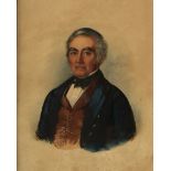 Josephine Seager Head and shoulders portrait of a gentleman Watercolour Signed 27 x 21.