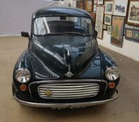 A 1958 Morris 1000, with replacement Fiat 1600cc engine, reg number 587 DJO,