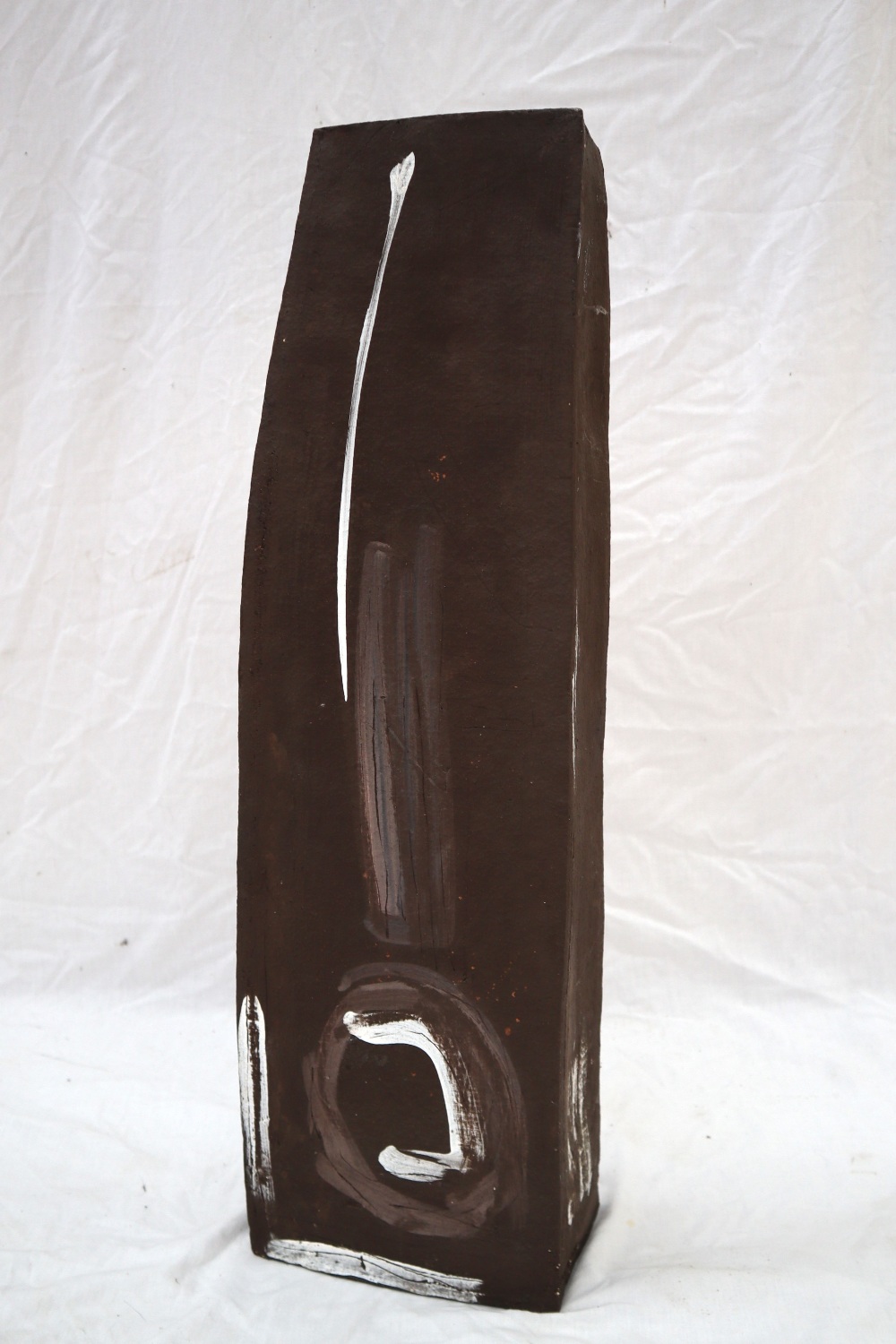 Sera James, a large pottery vase, of tapering twisted form with line decoration, - Image 2 of 4