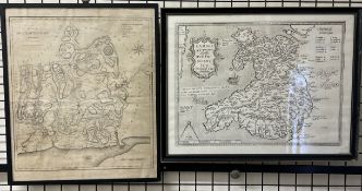 After J Cary A Map of Monmouthshire Together with a map of Wales