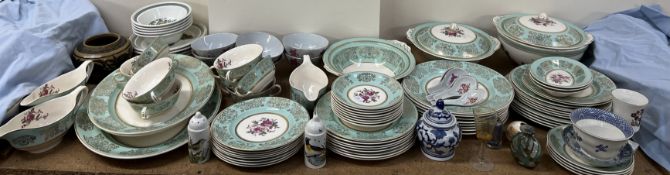 A Johnson Bros Pareek pattern part dinner set together with Portmeirion pottery etc